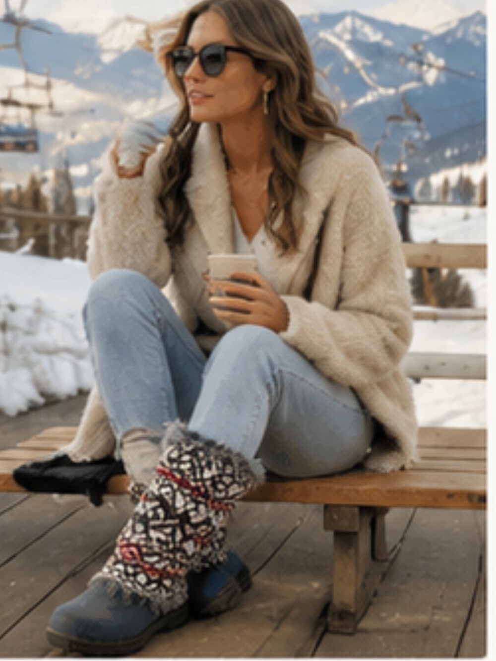NWT Muk Luks Cheryl Fair Isle Boots Removable Bootcuffs Cabincore Nordic